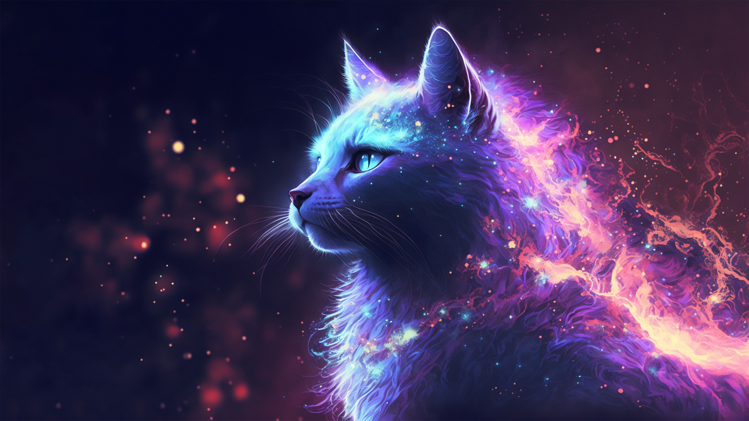 Ai Art Cat Illustration Wallpaper - 2560x1440